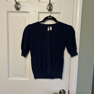 Navy Cropped Cardigain